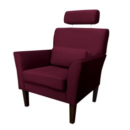 Fotel DENVER tkanina Welur noga drewniana – elegancki