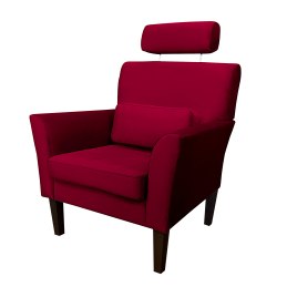 Fotel DENVER tkanina Welur noga drewniana