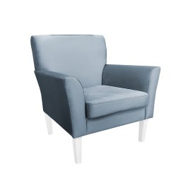 Fotel DENVER - welur, drewniane nogi, regulowany zagłówek