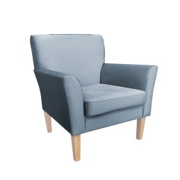 Fotel DENVER tkanina Welur noga drewniana