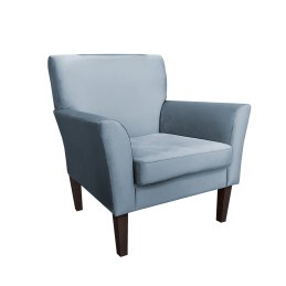 Fotel DENVER tkanina Welur noga drewniana – elegancki