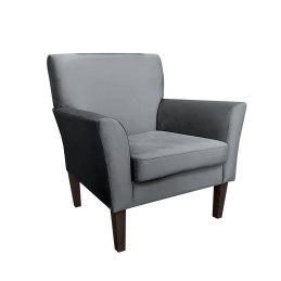 Fotel DENVER tkanina Welur noga drewniana – elegancki