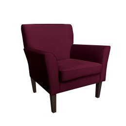 Fotel DENVER tkanina Welur noga drewniana – elegancki