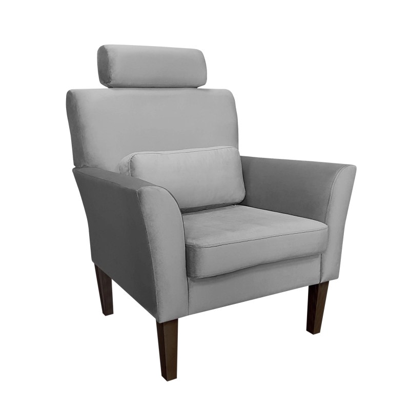 Fotel DENVER tkanina Welur noga drewniana