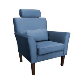 Fotel DENVER tkanina Welur noga drewniana – elegancki