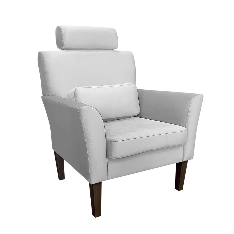 Fotel DENVER tkanina Welur noga drewniana