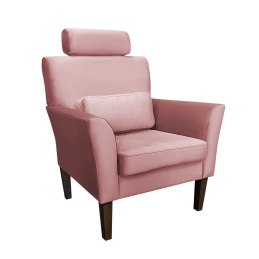 Fotel DENVER tkanina Welur noga drewniana – elegancki