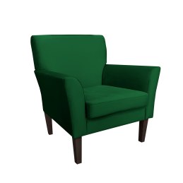 Fotel DENVER tkanina Welur noga drewniana – elegancki