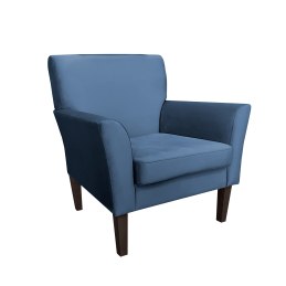 Fotel DENVER tkanina Welur noga drewniana – elegancki