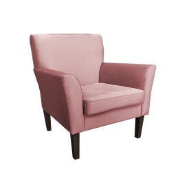 Fotel DENVER tkanina Welur noga drewniana – elegancki