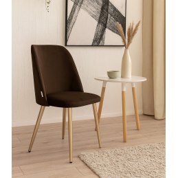 Krzesło GOYA MG05 – welur brąz, złote nogi