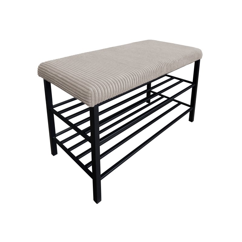 Szafka na buty tkanina POSO – czarny stelaż, elegancja i porządek