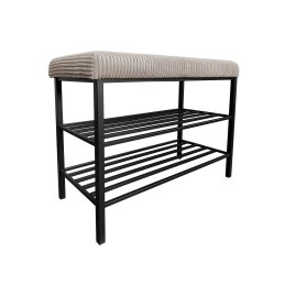 Szafka na buty tkanina POSO – czarny stelaż, elegancja i porządek