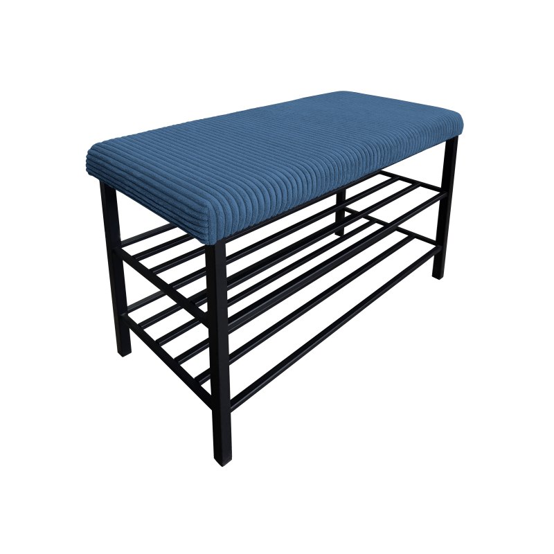 Szafka na buty tkanina POSO – czarny stelaż, elegancja i porządek