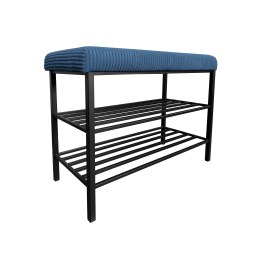 Szafka na buty tkanina POSO – czarny stelaż, elegancja i porządek