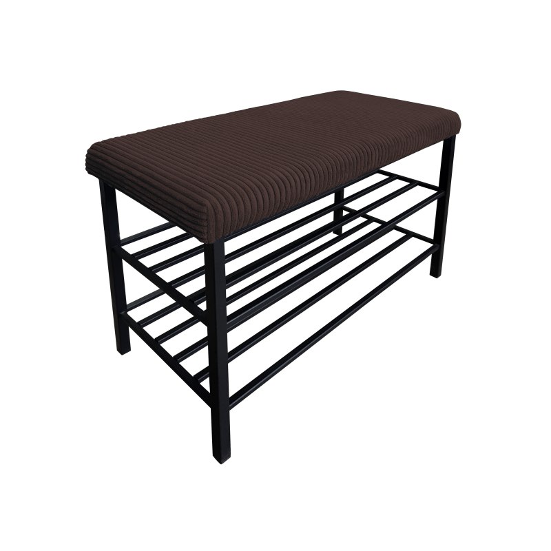 Szafka na buty tkanina POSO – czarny stelaż, elegancja i porządek