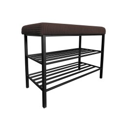 Szafka na buty tkanina POSO – czarny stelaż, elegancja i porządek