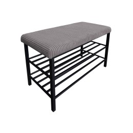 Szafka na buty tkanina POSO – czarny stelaż, elegancja i porządek