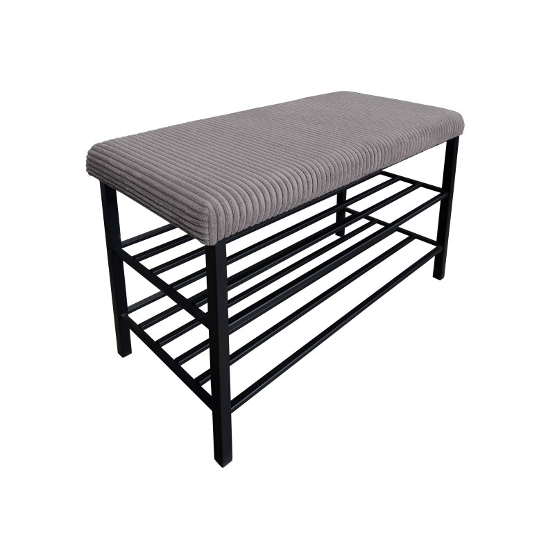 Szafka na buty tkanina POSO – czarny stelaż, elegancja i porządek