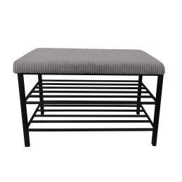 Szafka na buty tkanina POSO – czarny stelaż, elegancja i porządek