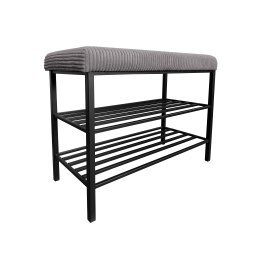 Szafka na buty tkanina POSO – czarny stelaż, elegancja i porządek