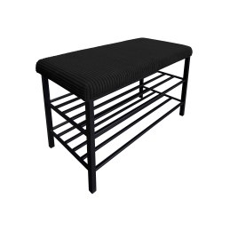 Szafka na buty tkanina POSO – czarny stelaż, elegancja i porządek
