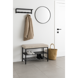 Szafka na buty tkanina POSO – czarny stelaż, elegancja i porządek