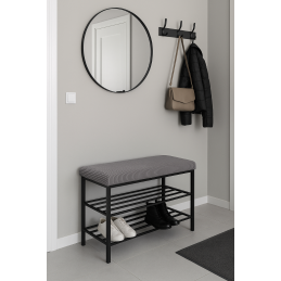 Szafka na buty tkanina POSO – czarny stelaż, elegancja i porządek