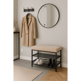 Szafka na buty Rolf14 – czarny stelaż, porządek i elegancja
