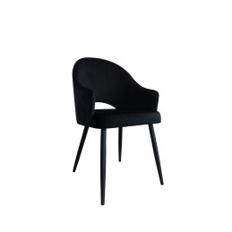 Krzesło VELVET MG19 – welurowe, nogi czarne ze złotym akcentem