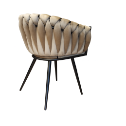 Krzesło ROSA plecione welur na metalowych nogach – styl
