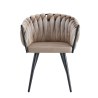 Krzesło ROSA plecione welur na metalowych nogach – styl