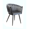 Krzesło ROSA plecione tkanina Welur noga metalowa