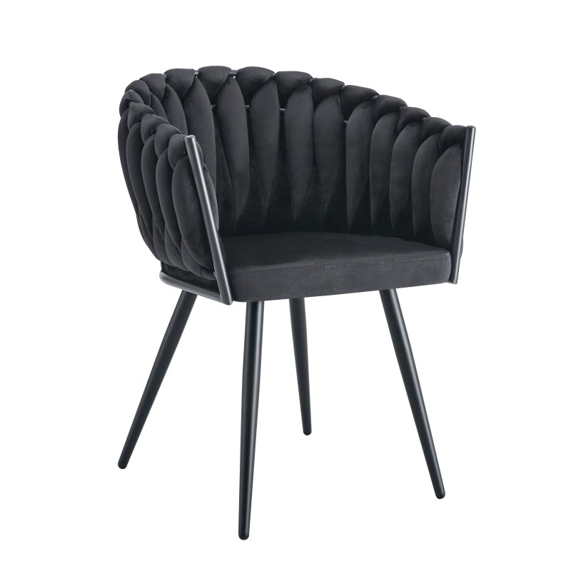 Krzesło ROSA plecione welur na metalowych nogach – styl