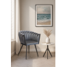 Krzesło ROSA plecione tkanina Welur noga metalowa