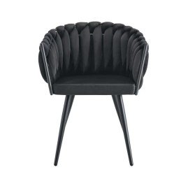 Krzesło ROSA plecione welur na metalowych nogach – styl