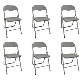 Zestaw 6szt. krzesło składane ogrodowe cateringowe bankietowe biurowe C-9281 szare