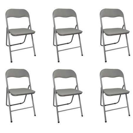 Zestaw 6szt. krzesło składane ogrodowe cateringowe bankietowe biurowe C-9281 szare