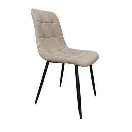 Krzesło FOX welur z przeszyciem na metalowych nogach