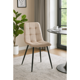 Krzesło FOX welur z przeszyciem na metalowych nogach