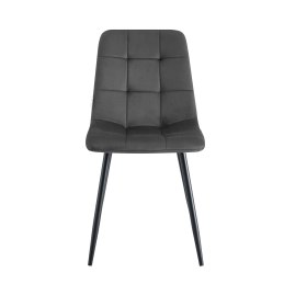Krzesło FOX welur z przeszyciem na metalowych nogach