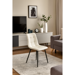 Krzesło FOX welur z przeszyciem na metalowych nogach