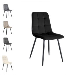 Krzesło FOX welur z przeszyciem na metalowych nogach