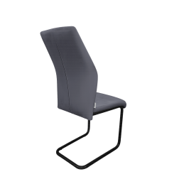 Krzesło IVO nowoczesne tkanina Welur płoza metalowa czarna
