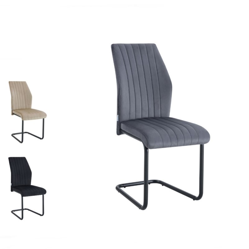 Krzesło IVO welur na czarnej płozie – nowoczesny design