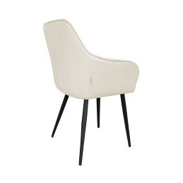 Krzesło EMMA pikowane welur na metalowych nogach – styl