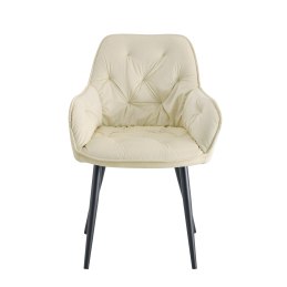 Krzesło EMMA pikowane welur na metalowych nogach – styl