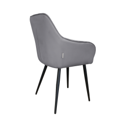 Krzesło EMMA pikowane welur na metalowych nogach – styl