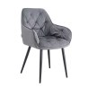 Krzesło EMMA pikowane welur na metalowych nogach – styl