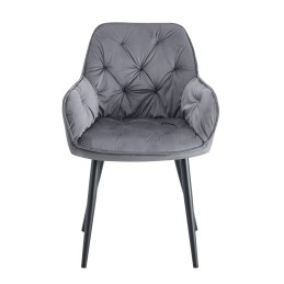 Krzesło EMMA pikowane welur na metalowych nogach – styl